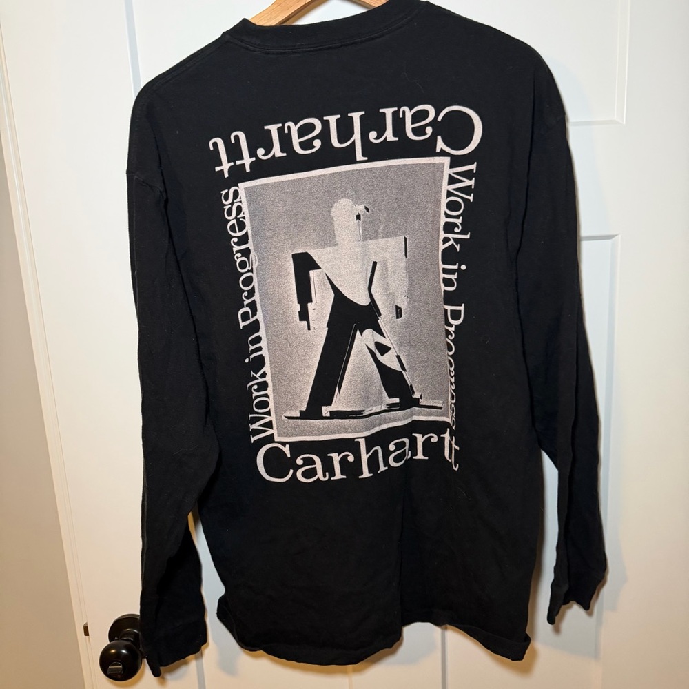 Carhartt WIP LS Foundation Men’s Long-Sleeve Black Logo Tee Medium